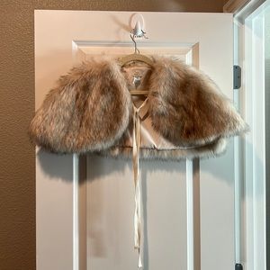 Faux fur shrug
